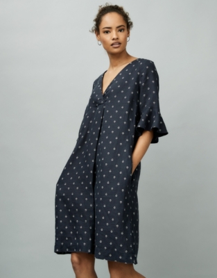 Linen Printed Dress | Dresses & Skirts | The White Company US