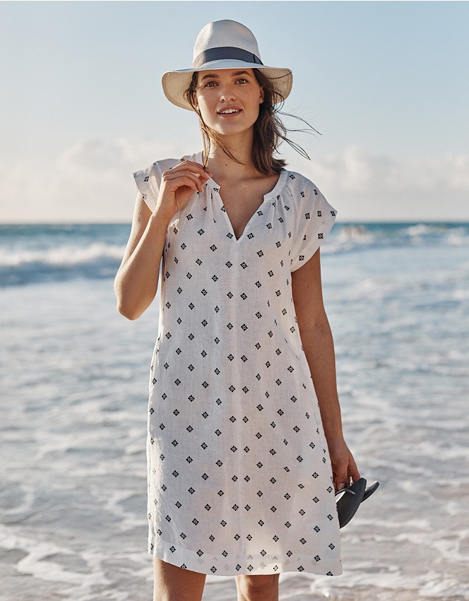 Linen Relaxed Boho Dress | Linen Clothing | The White Company UK