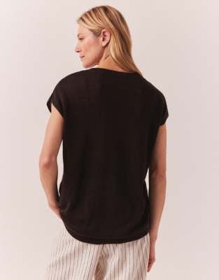 Linen Relaxed Knitted T-Shirt