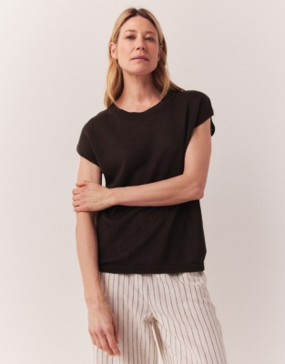 Linen Relaxed Knitted T-Shirt