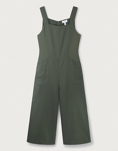Linen Rib Side Jumpsuit | Dresses & Jumpsuits | The White Company UK