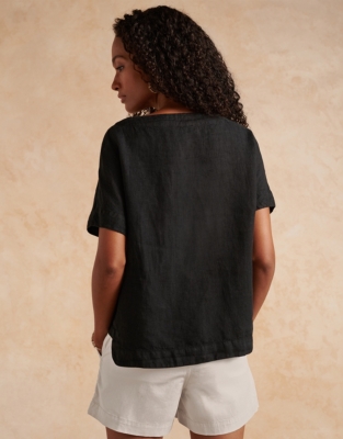 Linen Rib Side T-Shirt