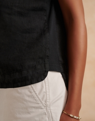 Linen Rib Side T-Shirt