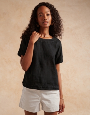 Linen Rib Side T-Shirt