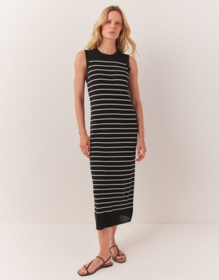Linen Rich Breton Stripe Knitted Dress