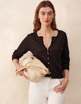 Linen Rich Cardigan - Black