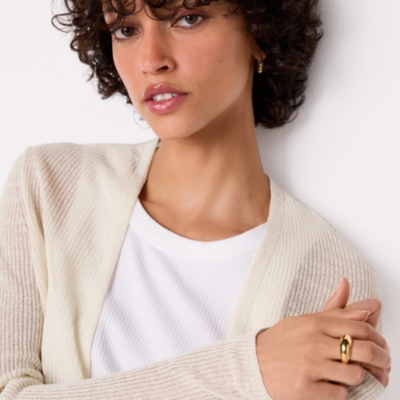 Linen Rich Edge To Edge Cardigan