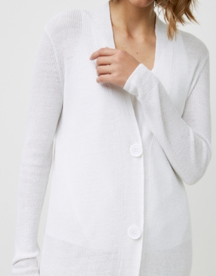 LinenRich LongLine Cardigan Clothing Sale The White Company UK