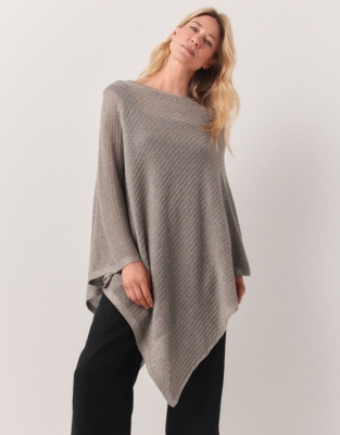 Linen Rich Sparkle Poncho Scarves & Hats The White Company US