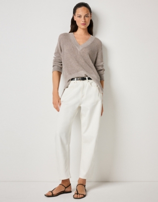 Linen Rich Sparkle Ribbed Sweater