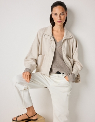 Linen Rich Sparkle Ribbed Sweater