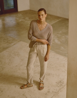 Linen Rich Sparkle Ribbed Sweater