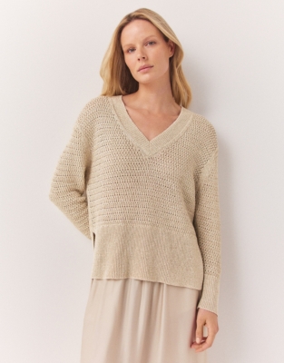 Linen Rich Sparkle Stitch Sweater