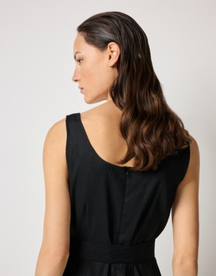 Linen Rich Square Neck Jumpsuit