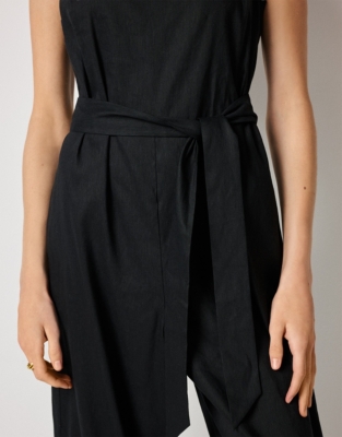 Linen Rich Square Neck Jumpsuit