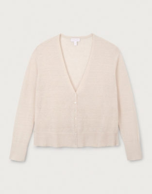 Linen Rich Tiny Button Cardigan