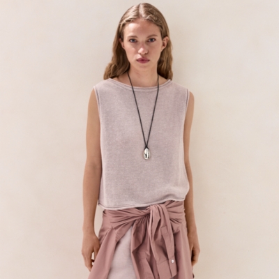 Linen Roll Edge Cropped Tank