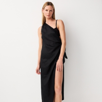 Linen Sarong Beach Midi Dress
