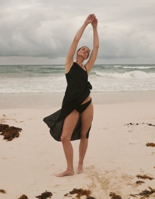 Linen Sarong Beach Midi Dress