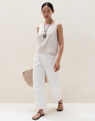Linen Shell Top - Flax