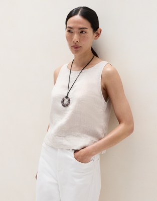 Linen Shell Top - Flax