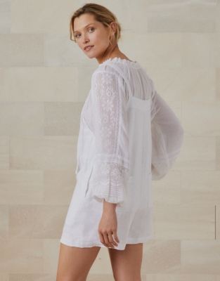 Linen Short Dungarees Clothing Sale The White Company UK