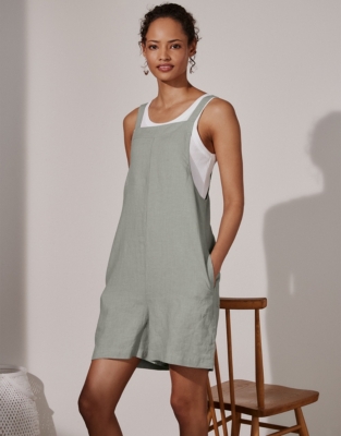 linen overall shorts