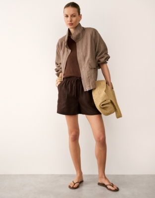 Linen Shorts - Dark Chocolate