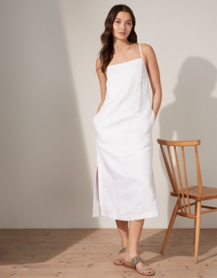 White company hot sale linen dress