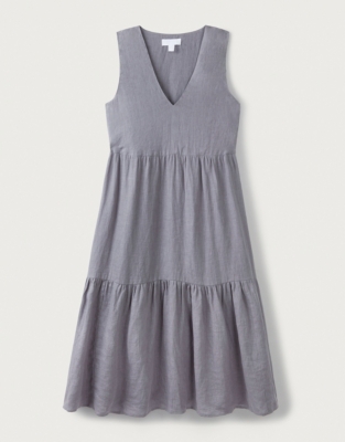 Linen Sleeveless Tiered Dress | Clothing Sale | The White Company UK