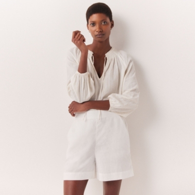 Linen Stitch Detail Shorts