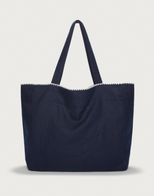 Linen Stitch Detail Tote Bag