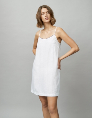 Linen Stitch-Trim Nightgown | Nightgowns | The White Company US