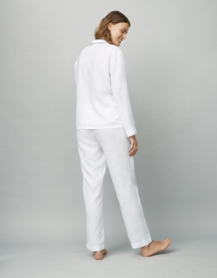 Linen StitchTrim Pyjama Set Nightwear & Robes Sale The White