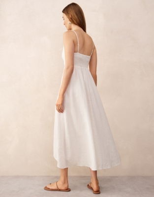 Linen Strappy Dress - Porcelain