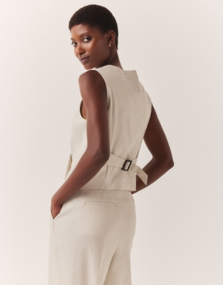 Linen Stretch Tailored Waistcoat