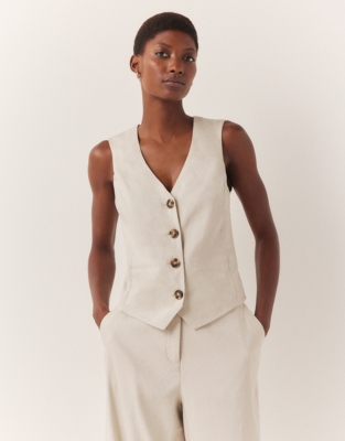 Linen Stretch Tailored Waistcoat
