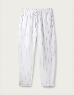 Linen Stripe Beach Trousers | Holiday Shop | The White Company UK