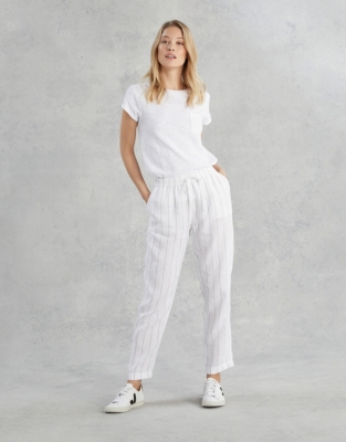 Linen Stripe Beach Trousers Holiday Shop The White Company UK