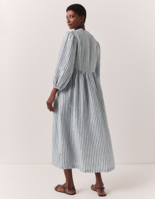 Linen Stripe Midi Dress