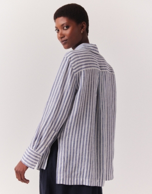 Linen Stripe Oversized Shirt