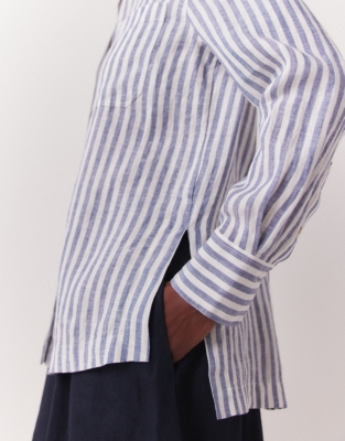 Linen Stripe Oversized Shirt