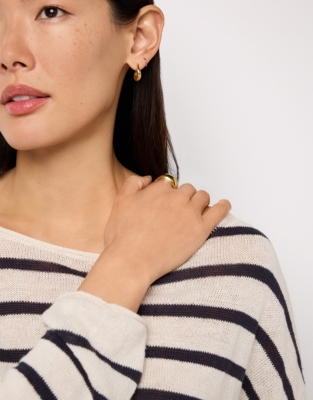 Linen Stripe Slash Neck Jumper