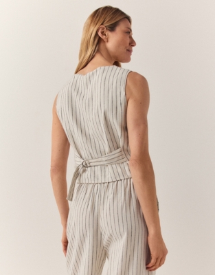 Linen Stripe Waistcoat