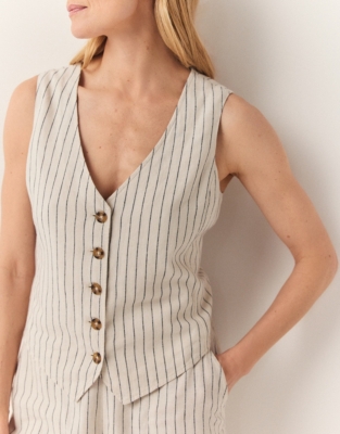 Linen Stripe Waistcoat
