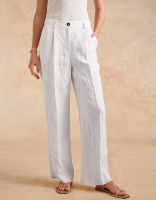 Linen Tapered Leg Pants, New In Clothing