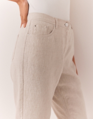  Linen Tapered Brompton Pants - Flax