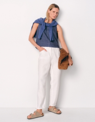  Linen Tapered Brompton Pants