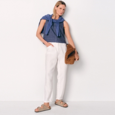 Linen Tapered Brompton Trousers