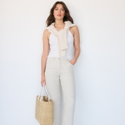 Linen Tapered Brompton Trousers